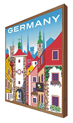 Ccretroiluminados Vintage-Schild mit Licht LEDs Germany: Reise-Serie von CCRETROILUMINADOS