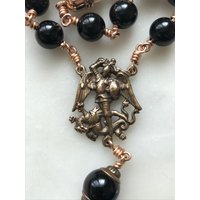 Auto Rosenkranz - Die Heiligen Benedikt Und Michael Onyx Bronze One Decade Ceceagnes von CeCeAgnes