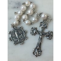 sterling Silber Rosenkranz Unserer Lieben Frau Von Fatima Süßwasserperle Tenner von CeCeAgnes