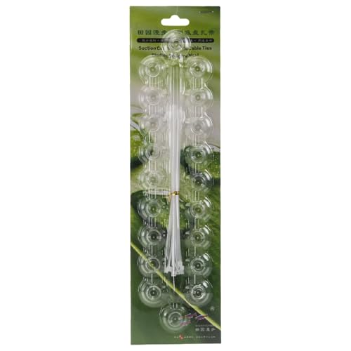 CeaBulo 20pcs Clear Saugnapfbecher Und Kabelbindungen Für Vielseitiges Fischtank Werksbewirtschaftungs Zubehör Aquarien Werkzeug von CeaBulo