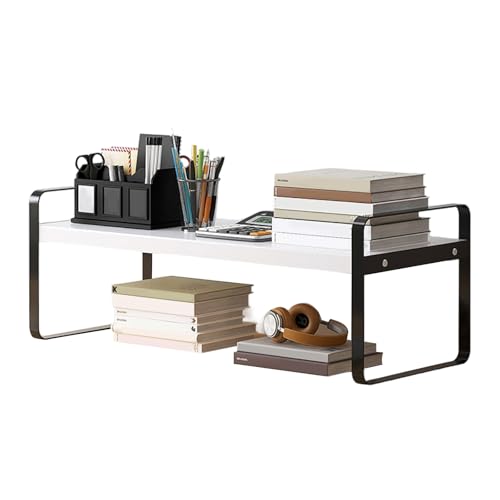 CeaBulo Mehrzweckschreibtisch Organizer Desktop Bücherregal Speicher Rack Metall Aufbewahrungsregal Für Büroschlafzimmer Wohnzimmer Easy Schreibtisch von CeaBulo