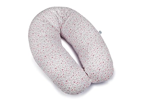 Ceba Baby® Stillkissen - Lagerungskissen für Babys - Schwangerschaftskissen aus 100% Baumwolle - XXL groß Seitenschläferkissen - 190 cm - Öko-Tex Standard 100 - Vergissmeinnicht von Ceba Baby