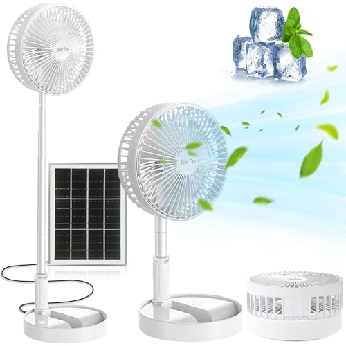 Ceboic Tragbarer Standventilator mit Solarpanel, 8" Solarbetriebener Ventilator Leise, 5200mAh Akku USB Tischventilator, 3 Geschwindigkeiten Höhenverstellbar Mini Ventilator für Zuhause Büro Camping Ceboic Tragbarer Standventilator mit Solarpanel, 8" Solarbetriebener Ventilator Leise, 5200mAh Akku USB Tischventilator, 3 Geschwindigkeiten Höhenverstellbar Mini Ventilator für Zuhause Büro Camping von Ceboic
