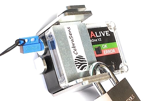 CebraSens Montageklammer Diebstahlschutz für CatchAliveOne V1/V2 Fallenmelder, Silber, C-Klammer aus verzinktem Stahl, abschließbar mit Vorhängeschloß, 3mm, 2.4E+2g, 7x6x1cm von CebraSens
