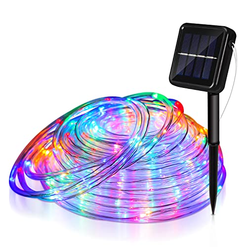 Cecaylie 20 M Solar Lichtschlauch Lichterkette, LED Lichtschlauch, 200 LEDs Wasserdicht Außenlichterkette 8 Modi, für Hochzeit,Party und Weihnachten,Weihnachtsbeleuchtung, Bunt von Cecaylie