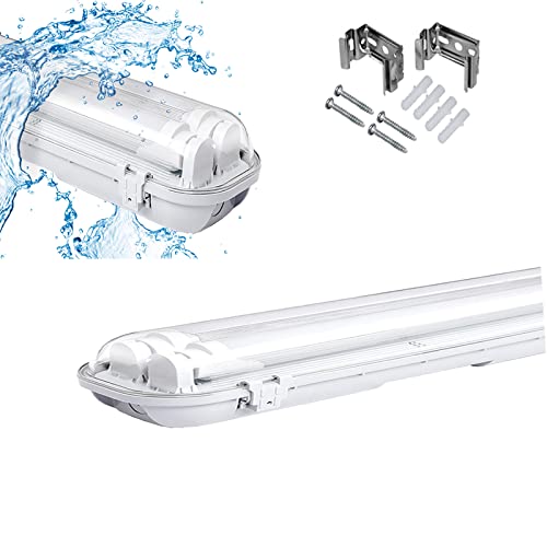 Cecaylie 24W Feuchtraumleuchte LED 150cm, Wannenleuchte Neutralweiß 4000K 4080lm, 50000H, IP65 Werkstattlampe Badlampe Leuchtstoff Röhren ​Garagenlampen, Bürodeckenleuchte, 2 Stück von Cecaylie