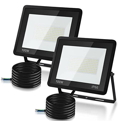 Cecaylie 2er 100W LED Strahler Außen, LED Fluter 3000K Warmweiß 8500LM LED Scheiwerfer IP66 Wasserdicht LED Flutlicht Außenstrahler Außenleuchte für Werkstatt Garage Garten Cecaylie 2er 100W LED Strahler Außen, LED Fluter 3000K Warmweiß 8500LM LED Scheiwerfer IP66 Wasserdicht LED Flutlicht Außenstrahler Außenleuchte für Werkstatt Garage Garten von Cecaylie