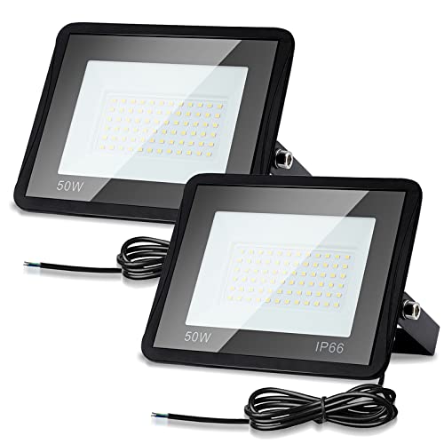 Cecaylie 2er 50W LED Strahler Außen, LED Fluter 6000K Kaltweiß 4250LM LED Scheiwerfer IP66 Wasserdicht LED Flutlicht Außenstrahler Außenleuchte für Werkstatt Garage Garten, M8224-YUY-2c Cecaylie 2er 50W LED Strahler Außen, LED Fluter 6000K Kaltweiß 4250LM LED Scheiwerfer IP66 Wasserdicht LED Flutlicht Außenstrahler Außenleuchte für Werkstatt Garage Garten, M8224-YUY-2c von Cecaylie