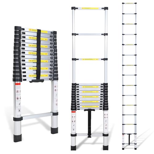 Cecaylie 4.4 M Aluminium Teleskopleiter,Teleskop Rutschfester Mehrzweckleiter Tragbar Teleskopleitern,Belastbarkeit bis zu 150kg Cecaylie 4.4 M Aluminium Teleskopleiter,Teleskop Rutschfester Mehrzweckleiter Tragbar Teleskopleitern,Belastbarkeit bis zu 150kg von Cecaylie