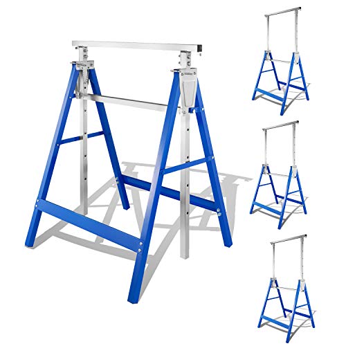 Cecaylie 4x Gerüstbock Klappbock Tragkraft 200 kg 7-fach Arbeitsbock Höhenverstellbar 82-130 cm Teleskop-Arbeitsbock Gestelle Klappbock Metall Unterstellbock Arbeitsbock Gerüste von Cecaylie