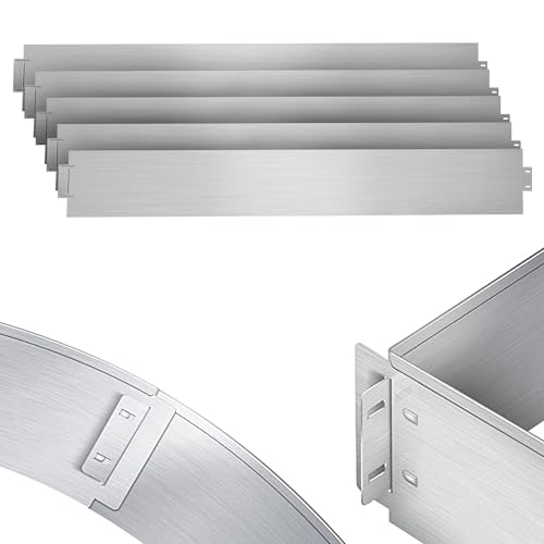Cecaylie Blumenbeet Umrandung Rasenkantenblech Rasenkante Metall Beetumrandungen Rasenkante Verzinkt 5m 10m 15m 20m 25m 30m 35m 40m 45m 50m Mähkante Palisade, Silber (Länge 50m - Höhe 18cm) von Cecaylie