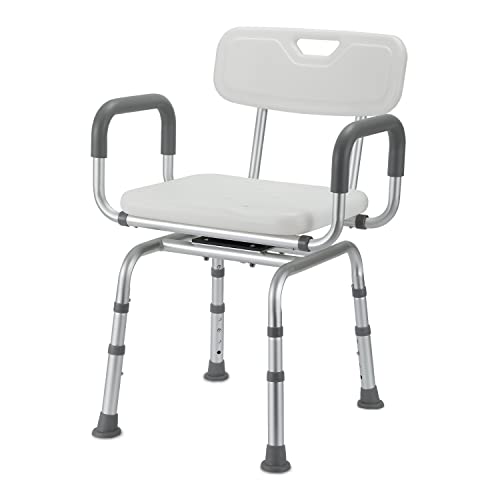Cecaylie Duschhocker, Duschstuhl für senioren, Duschsitz mit Rückenlehne und Armlehne, Höhenverstellbar, 360°Drehbarer Badhocker mit Anti-Rutsch, Aluminium Duschhilfe Badsitz Cecaylie Duschhocker, Duschstuhl für senioren, Duschsitz mit Rückenlehne und Armlehne, Höhenverstellbar, 360°Drehbarer Badhocker mit Anti-Rutsch, Aluminium Duschhilfe Badsitz von Cecaylie