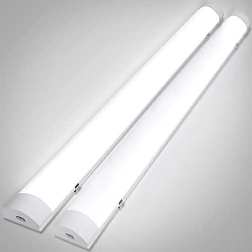 Cecaylie Feuchtraumleuchte 60CM, 18W 1530LM Led Röhre, IP65 Wasserfest Werkstattlampe, 4000K Neutralweiß Leuchtstoffröhre, LED Lampe für Garage Keller Küche Bad Warenhaus, 2 Stück von Cecaylie