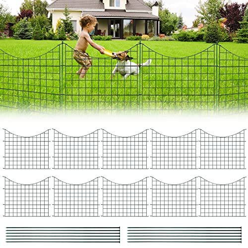 Cecaylie Gartenzaun Teichzaun Komplettset 10x Metall konkave Zäune 12 feste Geländer - Zaun für den Garten, Gitterzaun Set Cecaylie Gartenzaun Teichzaun Komplettset 10x Metall konkave Zäune 12 feste Geländer - Zaun für den Garten, Gitterzaun Set von Cecaylie