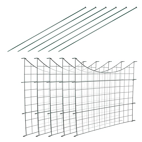 Cecaylie Gartenzaun Teichzaun Komplettset 15x Metall konkave Zäune Geländer - Zaun für den Garten, Gitterzaun Gartenzäune Set von Cecaylie