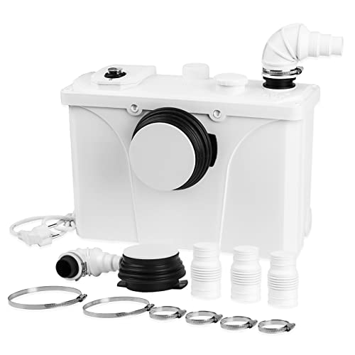 Cecaylie Hebeanlage 700W Sanitäre Abwasserpumpe 190L/min mit 4 Einlässen für WC Toiletten, Dusche, Waschbecken, Waschmaschine, Badewannen von Cecaylie