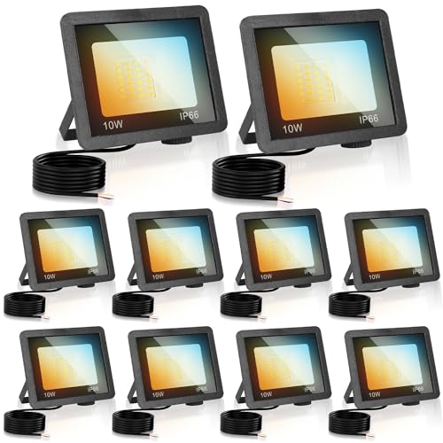 Cecaylie LED Strahler Außen 10W, LED Fluter 900LM 3000/4000/6500K 3 Farbtemperatur IP66 Wasserdicht LED Flutlicht Außenstrahler Außenleuchte für Werkstatt Garage Garten, 10er Cecaylie LED Strahler Außen 10W, LED Fluter 900LM 3000/4000/6500K 3 Farbtemperatur IP66 Wasserdicht LED Flutlicht Außenstrahler Außenleuchte für Werkstatt Garage Garten, 10er von Cecaylie