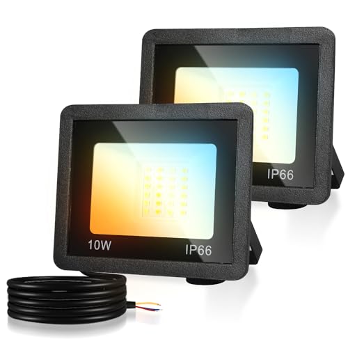 Cecaylie LED Strahler Außen 10W, LED Fluter 900LM 3000/4000/6500K 3 Farbtemperatur IP66 Wasserdicht LED Flutlicht Außenstrahler Außenleuchte für Werkstatt Garage Garten, 2er Cecaylie LED Strahler Außen 10W, LED Fluter 900LM 3000/4000/6500K 3 Farbtemperatur IP66 Wasserdicht LED Flutlicht Außenstrahler Außenleuchte für Werkstatt Garage Garten, 2er von Cecaylie