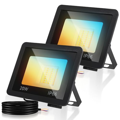Cecaylie LED Strahler Außen 20W, LED Fluter 1900LM 3000/4000/6500K 3 Farbtemperatur IP66 Wasserdicht LED Flutlicht Außenstrahler Außenleuchte für Werkstatt Garage Garten, 2er Cecaylie LED Strahler Außen 20W, LED Fluter 1900LM 3000/4000/6500K 3 Farbtemperatur IP66 Wasserdicht LED Flutlicht Außenstrahler Außenleuchte für Werkstatt Garage Garten, 2er von Cecaylie