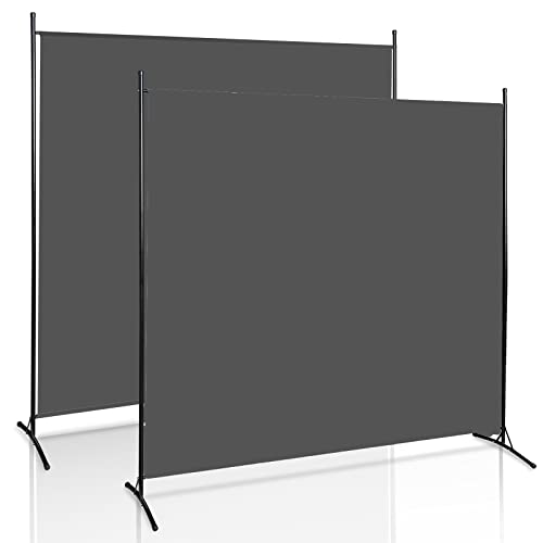 Cecaylie Paravent Raumteiler Groß Garten Stellwand Trennwand Balkon Sichtschutz, 1 Teilig, blickdichter Faltbar Paravent für Büros, Balkon - Anthrazit(180x180cm),2 Stück von Cecaylie