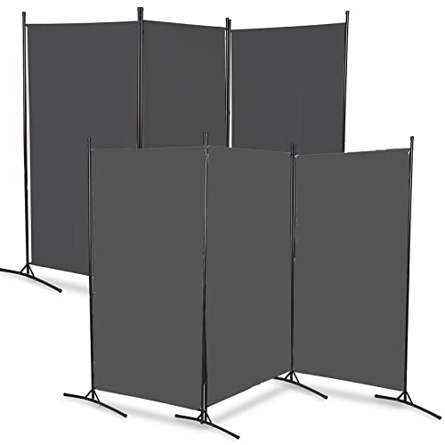 Cecaylie Paravent Raumteiler Groß Garten Stellwand Trennwand Balkon Sichtschutz, 3 Teilig, blickdichter Faltbar Paravent für Büros, Balkon - Anthrazit(260x180cm),2 Stück von Cecaylie