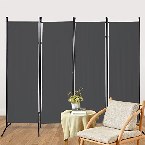 Cecaylie Paravent Raumteiler Groß Garten Stellwand Trennwand Balkon Sichtschutz, 4 Teilig, blickdichter Faltbar Paravent für Büros, Balkon - Anthrazit(200x170cm) von Cecaylie