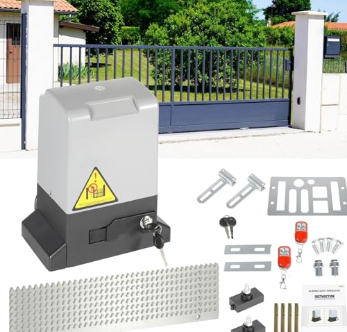 Cecaylie Schiebetorantrieb Set 800kg 370W Garagentorantrieb mit 2 Fernbedienung Toröffner, 2 Entriegelungsschlüssel und Automatische Schließfunktion für Hotelbis, Fabrik Cecaylie Schiebetorantrieb Set 800kg 370W Garagentorantrieb mit 2 Fernbedienung Toröffner, 2 Entriegelungsschlüssel und Automatische Schließfunktion für Hotelbis, Fabrik von Cecaylie