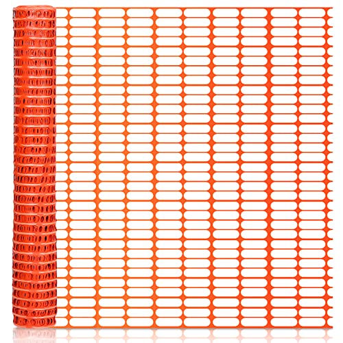Cecaylie Schutznetz aus Kunststoff, Warnnetz Rolle, Auffangnetz Bauzaun Fangzaun Wildzaun Fangnetz, Orange, 1 m x 50 m von Cecaylie