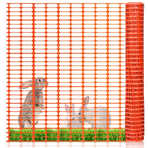 Cecaylie Schutznetz aus Kunststoff 2x, Warnnetz Auffangnetz Bauzaun Kunststoff, Fangzaun Wildzaun Fangnetz Rolle, Orange, 1 m x 50 m von Cecaylie