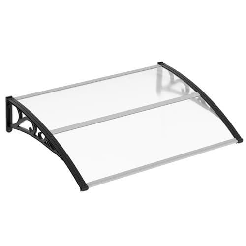 Cecaylie Vordach für Haustür,haustür vordach 150 x 100 cm,Pultbogenvordach Transparent Polycarbonat Pultvordach Überdachung 6 mm, PP Halterung,Türdach für draußen Sonnenschutz Regenschutz Cecaylie Vordach für Haustür,haustür vordach 150 x 100 cm,Pultbogenvordach Transparent Polycarbonat Pultvordach Überdachung 6 mm, PP Halterung,Türdach für draußen Sonnenschutz Regenschutz von Cecaylie