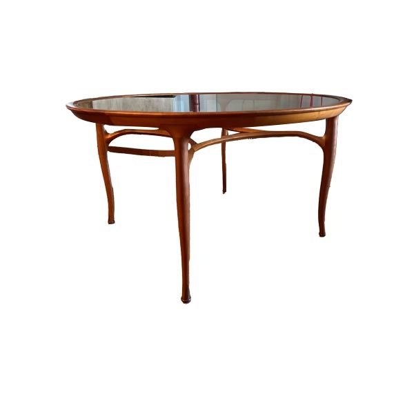 Runder Esstisch aus Holz und Glas, Ceccotti Collezioni von Ceccotti Collezioni