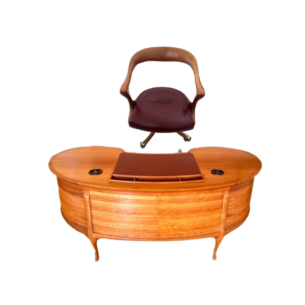 Schreibtisch-Set Bean und Stuhl Marlowe aus Nussbaum, Ceccotti Collezioni von Ceccotti Collezioni