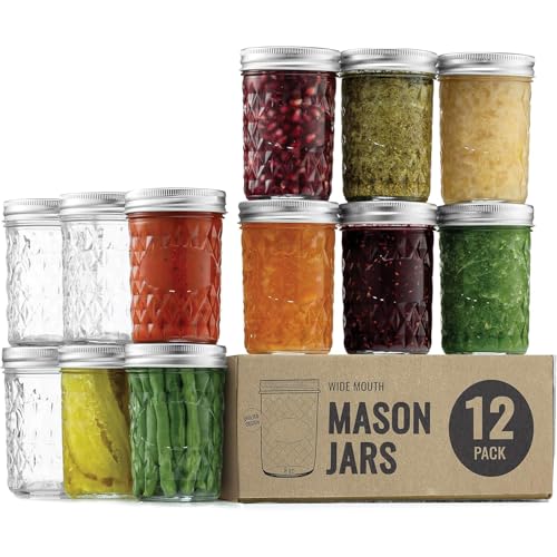 Ceciliec 12 Stück 16oz Einmachgläser mit Deckel, 427ML breiter Mund Mason Jars, Vorratsgläser für Marmelade, Honig, Hochzeitsgeschenke, BabynahrungEinmachgläser Ceciliec 12 Stück 16oz Einmachgläser mit Deckel, 427ML breiter Mund Mason Jars, Vorratsgläser für Marmelade, Honig, Hochzeitsgeschenke, BabynahrungEinmachgläser von Ceciliec