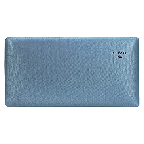 Cecotec Almohada Flow Luxury 90 cm. 100% Viscoelástica, Firmeza Medio-Alta, Núcleo con Carbono Activo, Tacto Extra Suave, Funda Transpirable Azul Metalizada, Antiácaros y Antibacterias von Cecotec