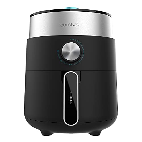 CecoFry Heißluftfritteuse 2,5 L Cecofry Essential Rapid Dark. 1200 W, Manuelle und kompakte Diätfritteuse, nur einem Löffel Öl, um gesündere Gerichte zu zubereiten, PerfectCook-Technologie von Cecotec