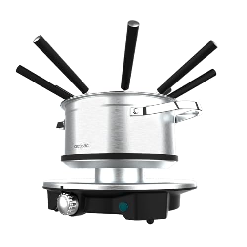 Cecotec Elektrisches Fondue für 8 Personen Fun Gourmetfondue Advance. 1500W, 1,7L Kapazität, für Käse, Schokolade und Öl, Design aus Edelstahl, Leistungsregelung, spülmaschinengeeignete Teile. von Cecotec