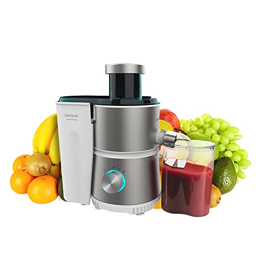 Cecotec 400-W Kompakt-Orbitalmixer Juice&Fresh 400 Titan White. Schwarzer titanbeschichteter Scheibe, 20000 UpM, Eingabeöffnung mit Beschichtung aus Titan, 2 Geschwindigkeiten von Cecotec