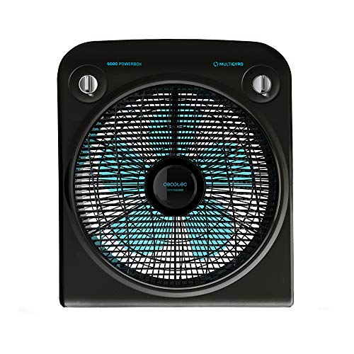 Cecotec Bodenventilator EnergySilence 6000 PowerBox Schwarz. 50 W, 5 Klingen 30 cm Durchmesser, 3 Geschwindigkeiten, Kupfermotor, rotierendes Gitter von Cecotec