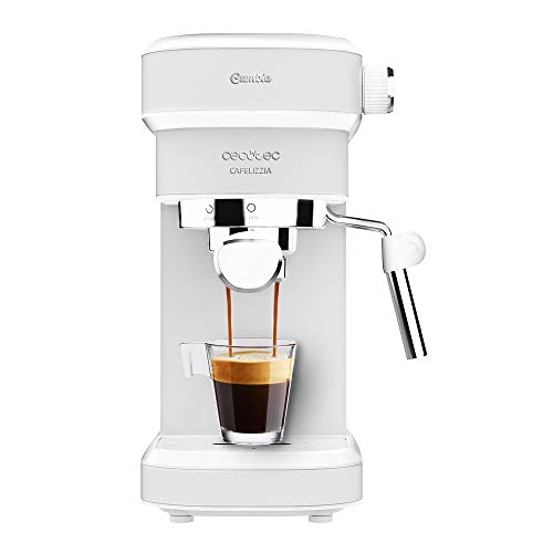 Cecotec Espressomaschine Cafelizzia 790 Weiß. Schnelles Aufheizsystem, 20 Bar Druck, Automatikmodus für 1 und 2 Kaffees, schwenkbares Dampfrohr, 1,2 Liter Tank von Cecotec