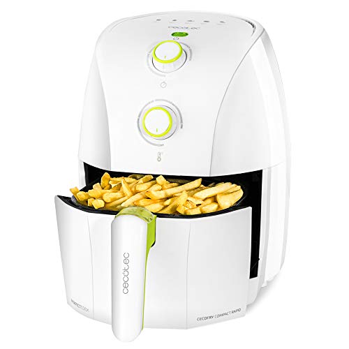 Cecotec Heißluftfritteuse 1,5 L Cecofry 900 White. 900 W, ohne Öl, Heißluft, PerfectCook-Technologie, Backofenfunktion, Kapazität 400 g, Temperatur und Zeit regulierbar, Weiß von Cecotec