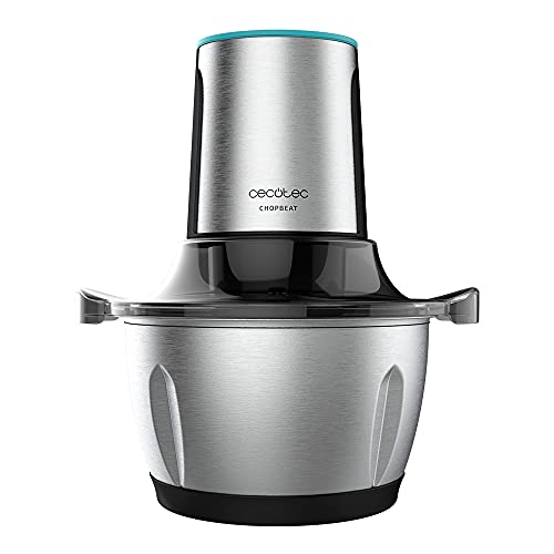 Cecotec ChopBeat 1500 TitanBlack Steel Elektrischer Fleisch- und Gemüsewolf. 600 W, 4 schwarze Titanklingen, 1,5-l-Edelstahlschüssel und 2 Geschwindigkeiten (4186) von Cecotec