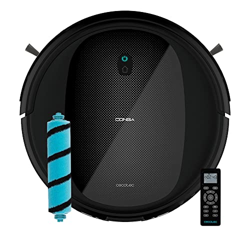 Cecotec Conga Quick & Clean Titanium Staubsaugerroboter Random Technologie, 160 min Autonomie, 1400 Pa, 3 Leistungsstufen und Spülen, Jalisco-Bürste, Fernbedienung, 5792, Schwarz von Cecotec