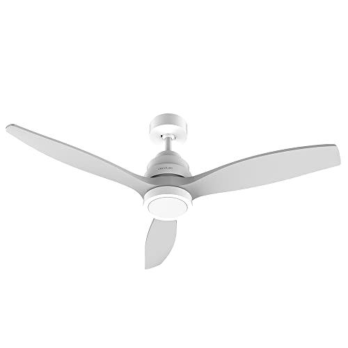 Cecotec Deckenventilator EnergySIlence Aero 5200 Black Design. 40 W, 52“ mit DC Motor, LED Beleuchtung und Fernbedienung (Glattes Finish, White Design) von Cecotec