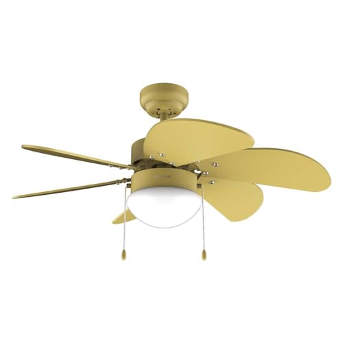 Cecotec - Deckenventilator mit Licht EnergySilence Aero 3600 Vision Full Yellow, 50 W, 91 cm, 3 Geschwindigkeiten, 6 umkehrbare Flügel, Winter-Sommer-Modus, einfache Bedienung, Kettenschalter von Cecotec