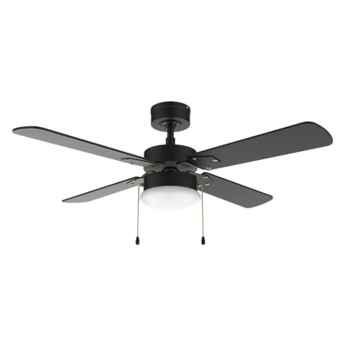 Cecotec - Deckenventilator mit Licht EnergySilence Aero 450 FullBlack, 50W DC Motor, Durchmesser 106 cm, 3 Geschwindigkeiten, 4 umkehrbaren Flügeln und Winter-Sommer-Modus von Cecotec