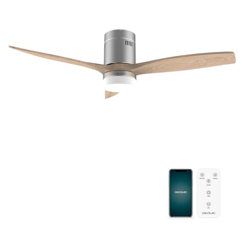 Cecotec Deckenventilator mit Licht und WiFi EnergySilence Aero 5600. 40 W, 52 Zoll mit 3 Flügeln, Fernbedienung, Schutz IP44, Winter-Summer-Modus, Timer von Cecotec