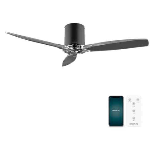Cecotec - Deckenventilatoren EnergySilence Aero 5285 BlackTransparent Connected, DC 40W Motor, Durchmesser 132 cm, niedriger Verbrauch, WLAN, Kontrolle, Außenbereich, Timer, Sommer und Winter, Leise von Cecotec
