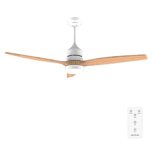 Cecotec - Deckenventilatoren mit Licht EnergySilence Aero 5275 LightWood, 132 cm mit 40W DC-Motor, Fernbedienung, Doppelhöhe-LED, Timer, Wintersommermodus, Weiß | Holz Cecotec - Deckenventilatoren mit Licht EnergySilence Aero 5275 LightWood, 132 cm mit 40W DC-Motor, Fernbedienung, Doppelhöhe-LED, Timer, Wintersommermodus, Weiß | Holz von Cecotec
