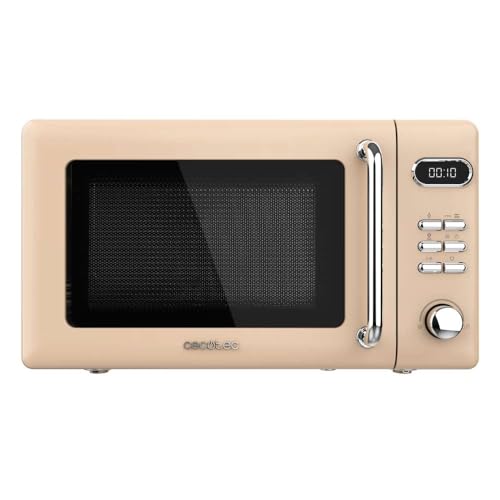 Cecotec Digitale Mikrowelle mit Grill Proclean 5110, 20 l, Retro-Beige, 700 W in 5 Stufen, Timer bis zu 60 Minuten, 8 Programme und Auftaumodus, Vintage-Design in Beige von Cecotec