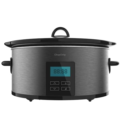 Cecotec Digitale Slow Cooker 5,5 L ChupChup Matic. 240W, Keramikschale, Glasdeckel, 24 Stunden programmierbar, 20 Stunden Timer, 2 Temperaturstufen, Warmhaltefunktion. von Cecotec